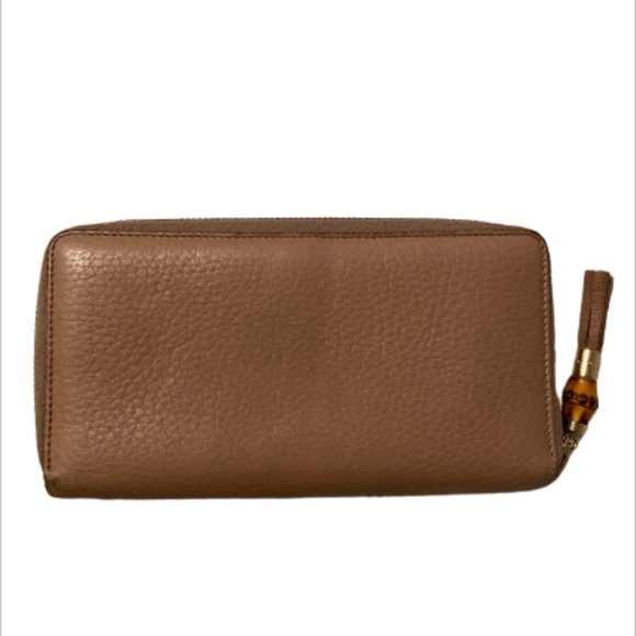 ❤️ Authentic Gucci Dusty Rose/Rustic Pink Mauve Leather Zip Around Wallet - Picture 3 of 16